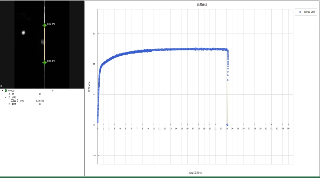 視頻引伸計(jì)測(cè)量絲狀材料拉伸數(shù)據(jù)曲線.jpg 視頻引伸計(jì)測(cè)量絲狀材料拉伸數(shù)據(jù)曲線.jpg