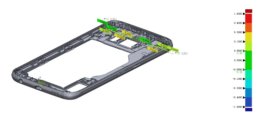 XTOM小幅面藍(lán)光三維掃描儀用于手機(jī)中框注塑件形位公差分析.jpg XTOM小幅面藍(lán)光三維掃描儀用于手機(jī)中框注塑件形位公差分析.jpg