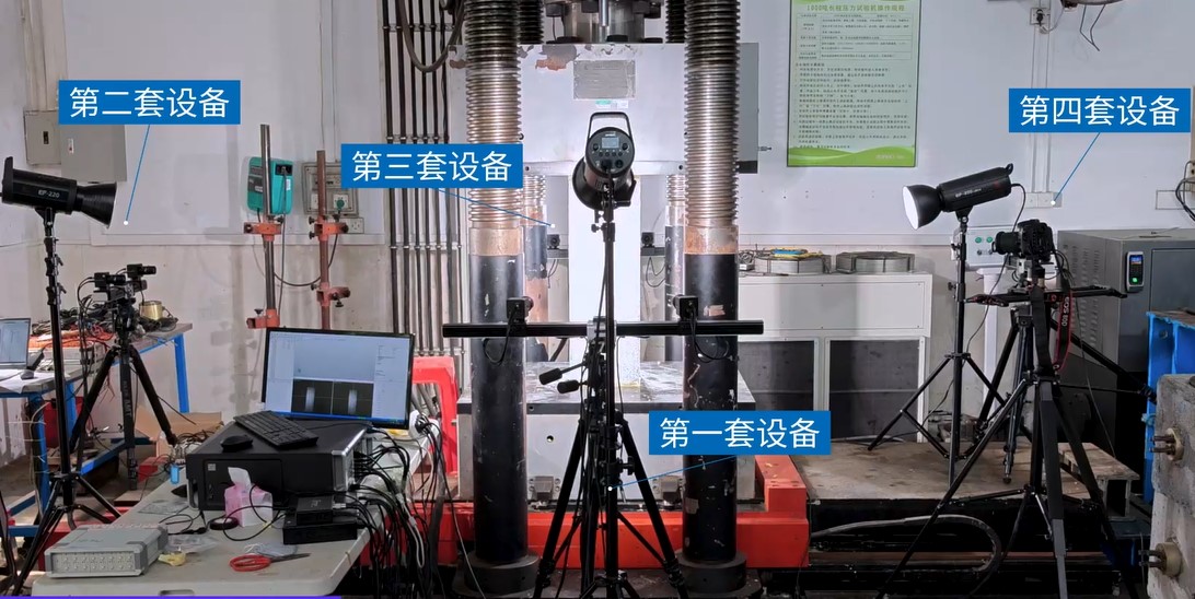 多相機(jī)數(shù)字圖像相關(guān)DIC技術(shù)用于混凝土柱壓縮360°測(cè)量