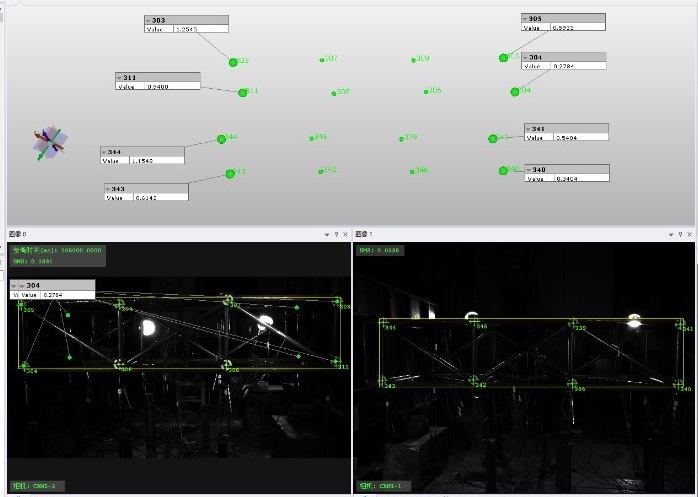 多相機數字圖像相關DIC分析桁架結構關鍵節(jié)點三維位移 多相機數字圖像相關DIC分析桁架結構關鍵節(jié)點三維位移